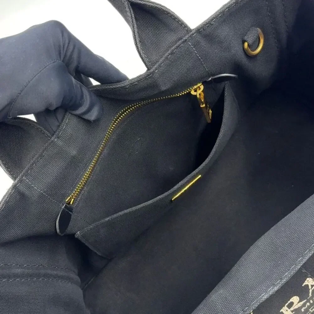 PRADA Kanapa Canvas Tote Bag Black